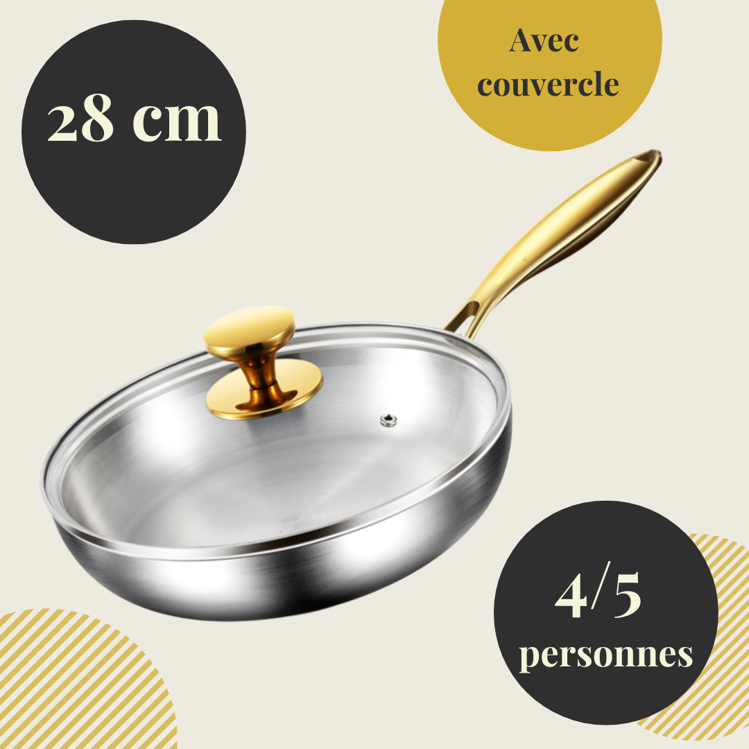 Poêle inox 28 cm – Inox 316 sans revêtement