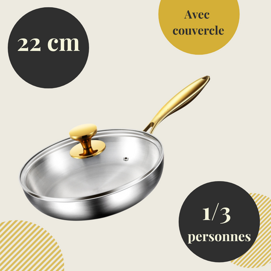 Poêle inox 22 cm – Inox 316 sans revêtement