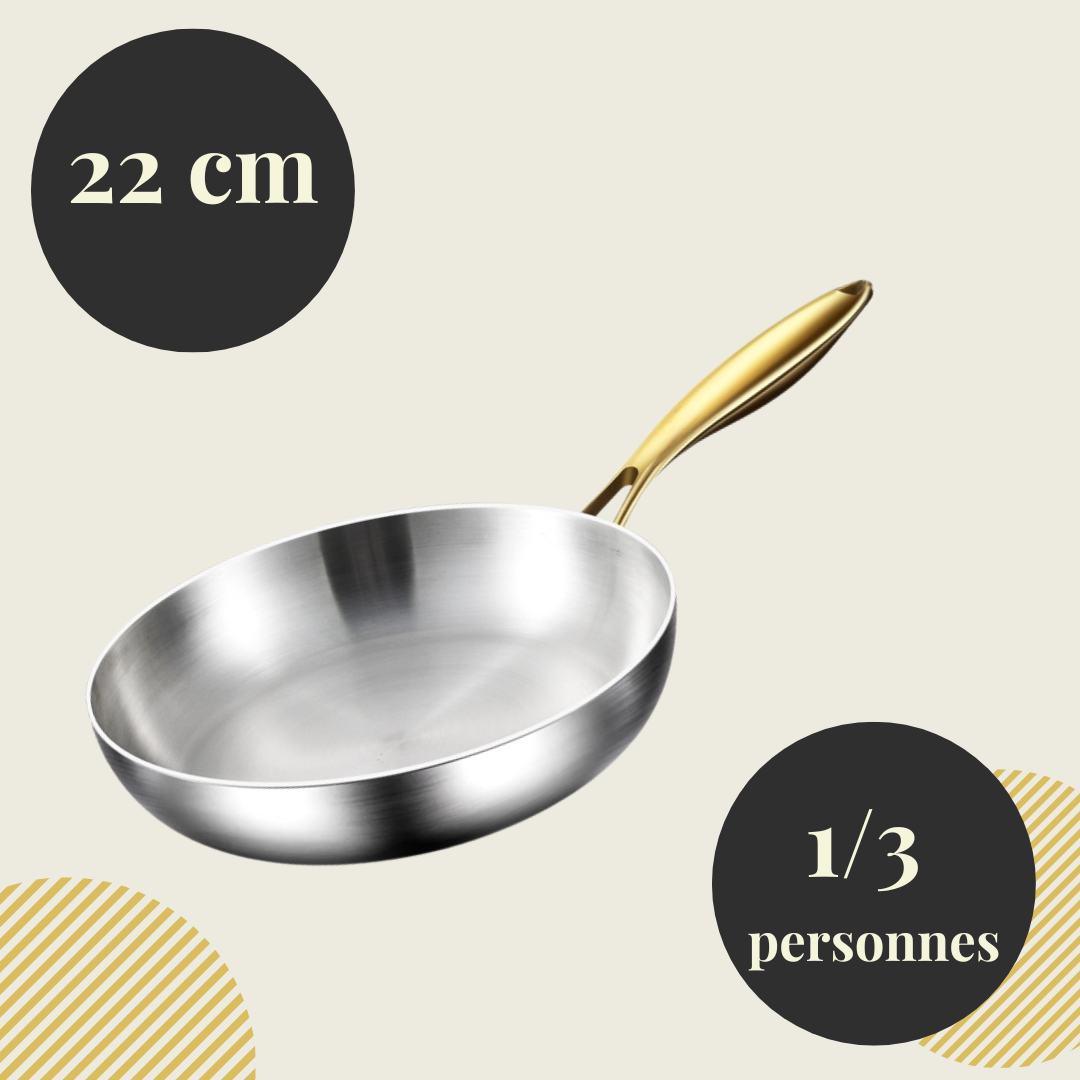 Poêle inox 22 cm – Inox 316 sans revêtement